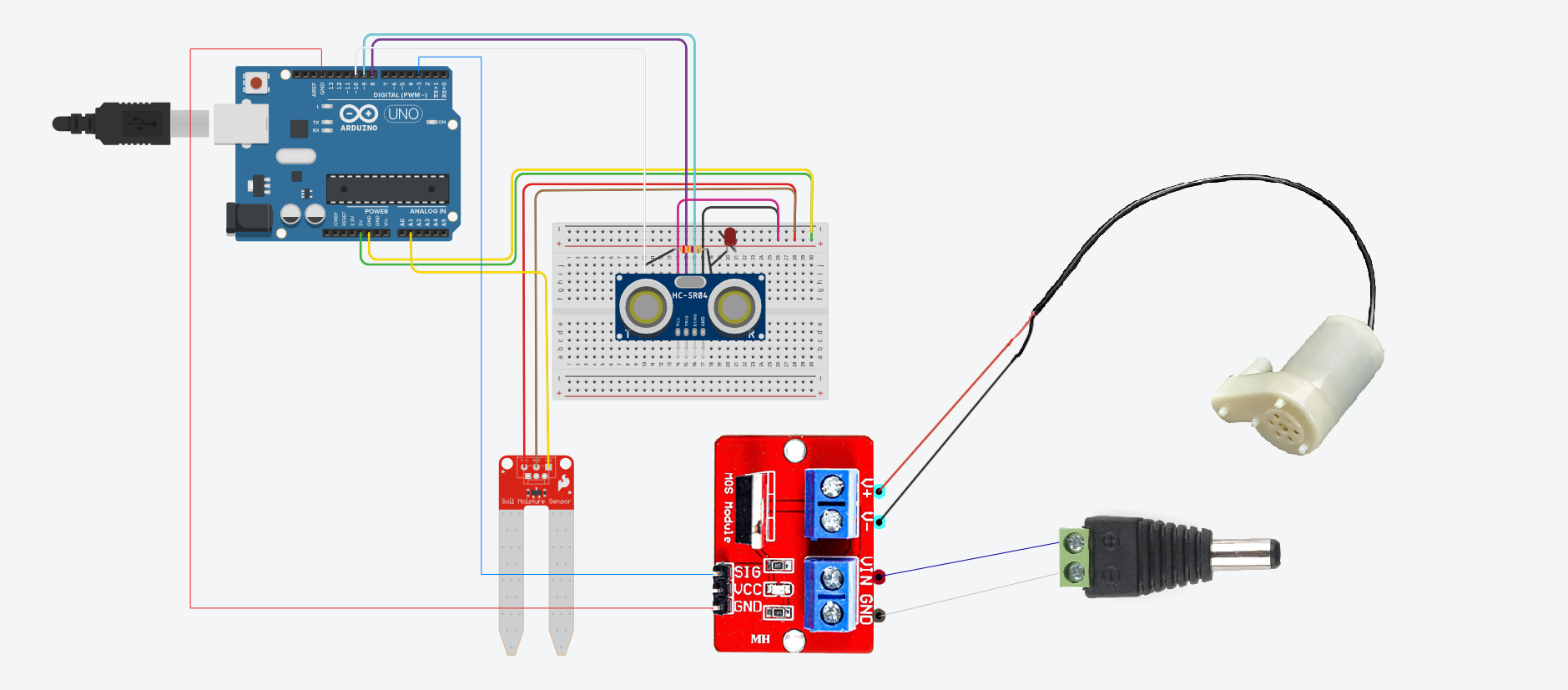 Circuit diagram of the Smart IoT Watering System